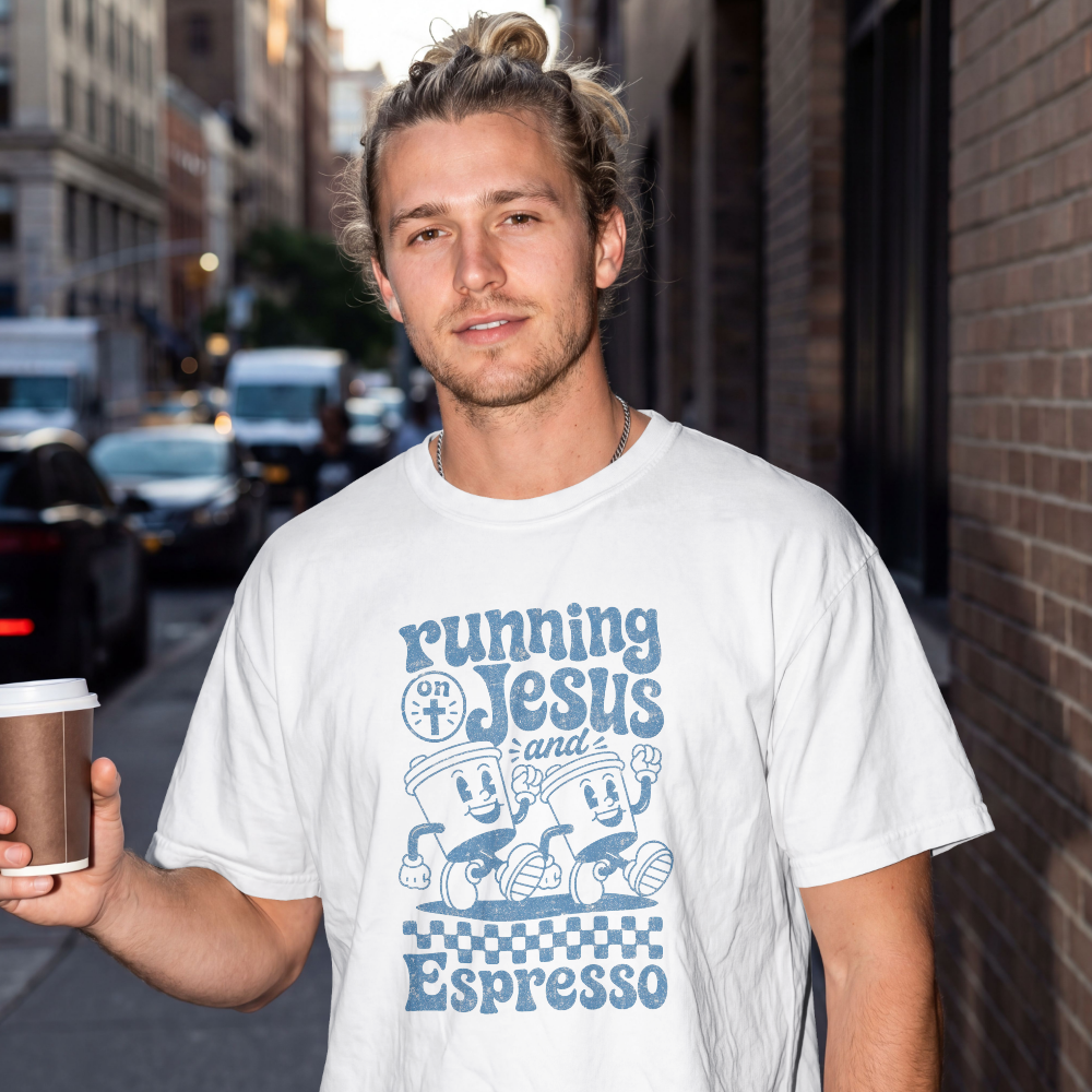 Running on Jesus and Espresso Light Blue